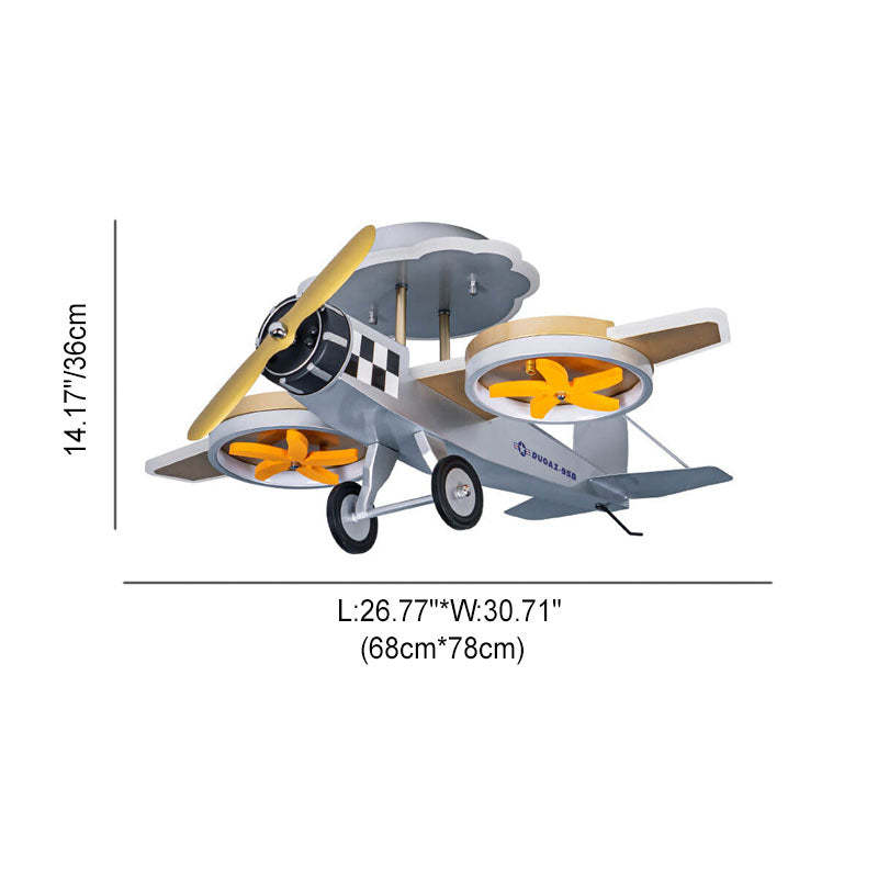 Cartoon Airplane Iron Acrylic LED Kids Ceiling Light