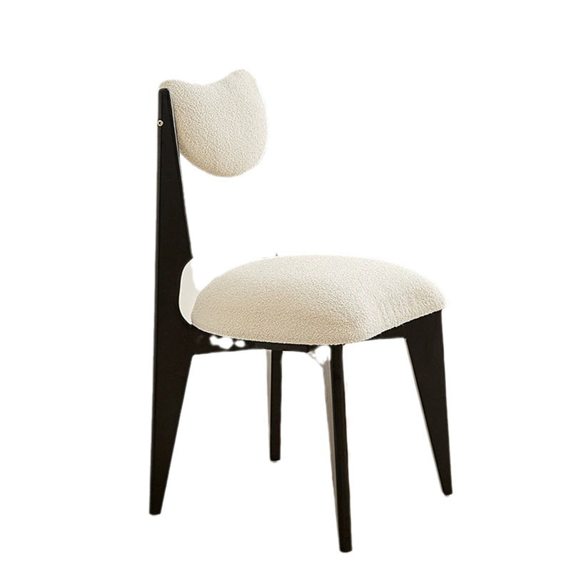 Nordic Ash Velvet Metal Crescent Dining Chair