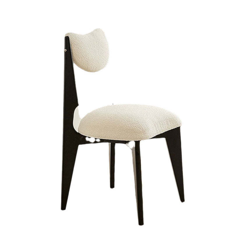 Nordic Ash Velvet Metal Crescent Dining Chair