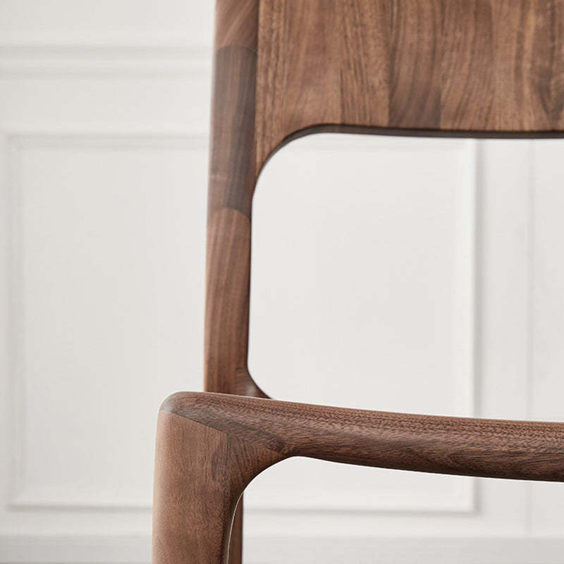 Retro Walnut Square Dining Chair