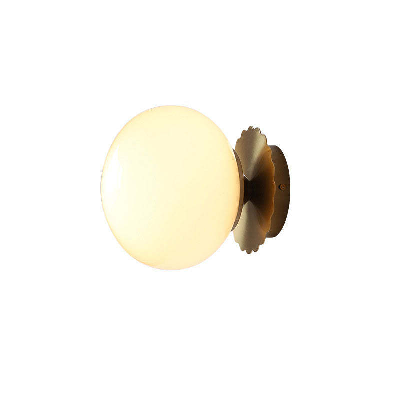 Modern Vintage Iron Glass Round Wall Sconce