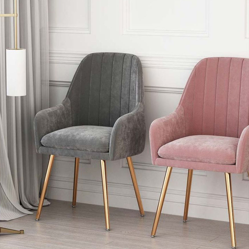 Scandinavian Velvet Leather Metal Vanity Stool