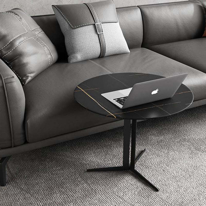 Modern Luxury Rock Slab Steel Coffee Table