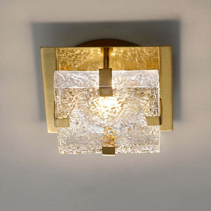 Nordic Luxury Crystal Cube LED Ceiling Light