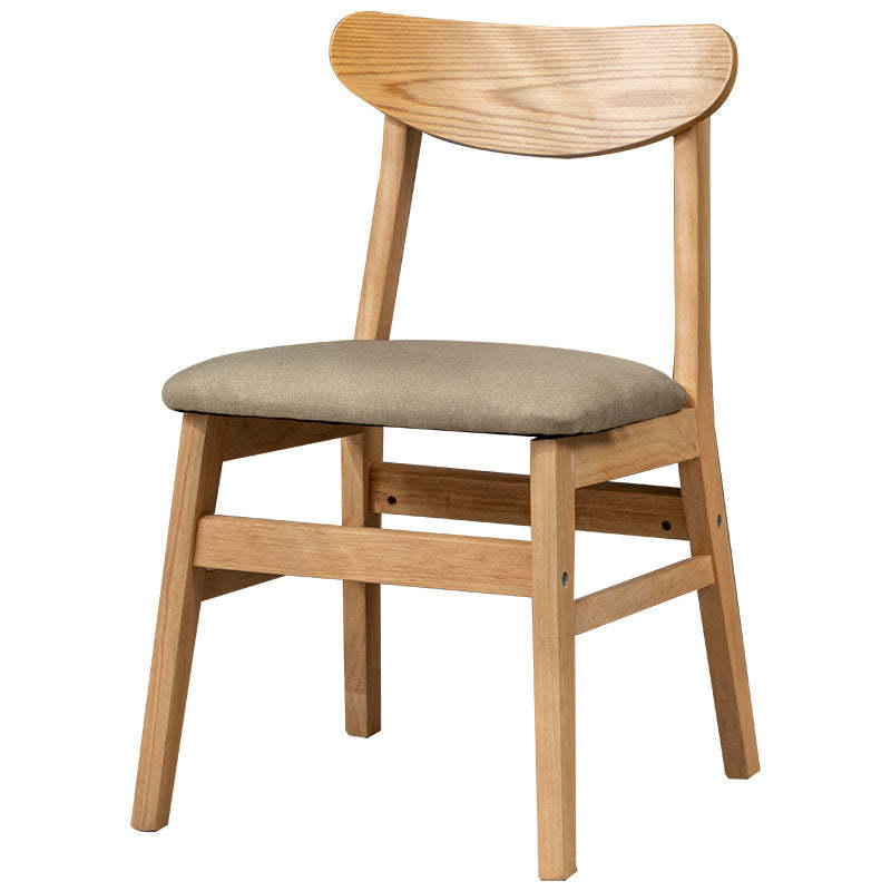 Retro Linen Upholstered Wood Dining Chair