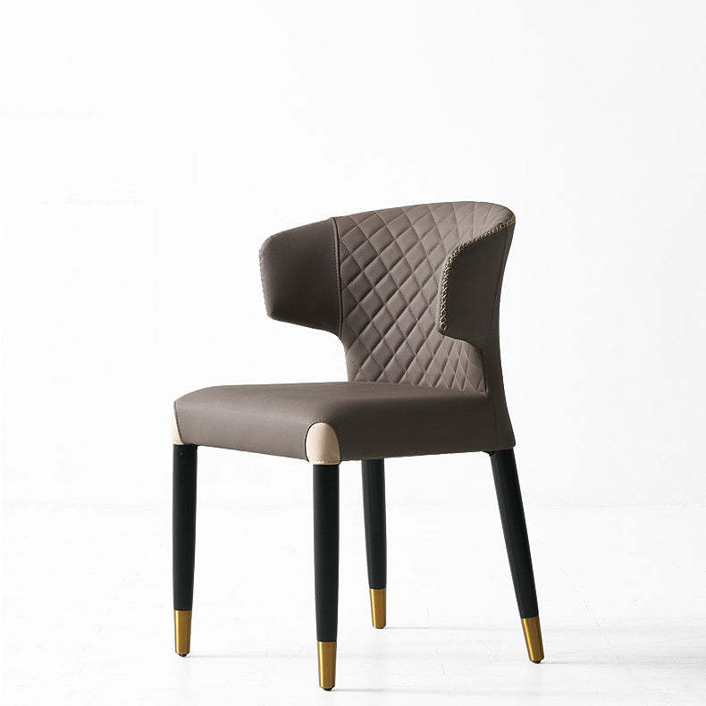 Minimalist Microfiber Wood Arc Dining Chair