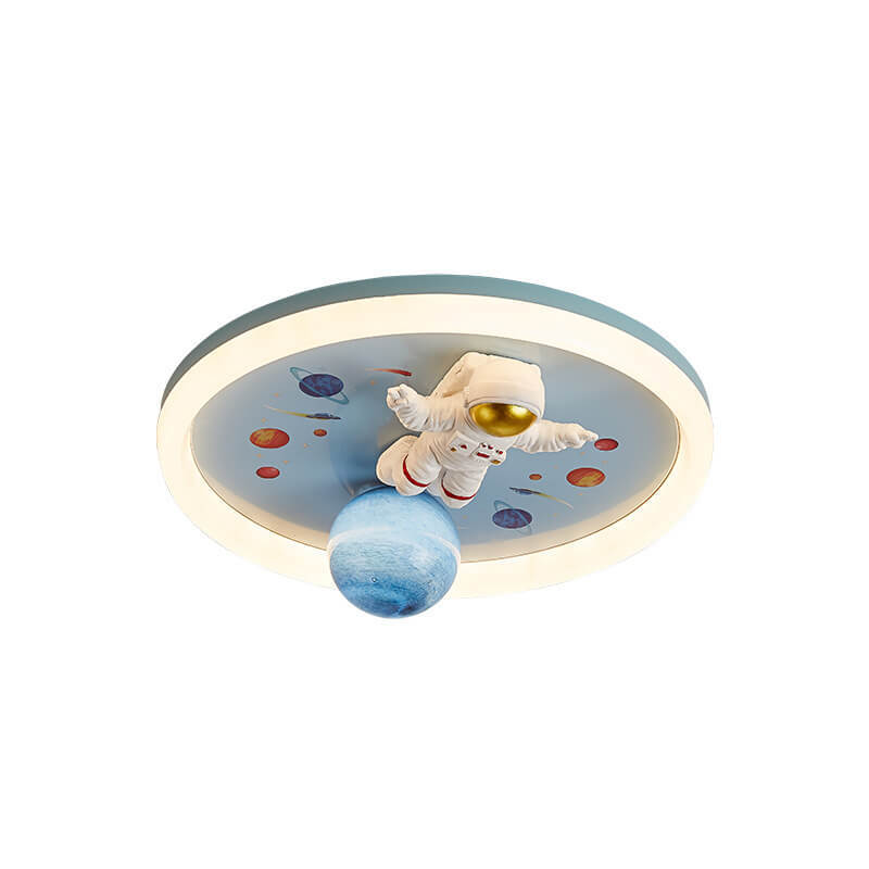 Cartoon Resin Astronaut Acrylic LED Flush Ceiling Light