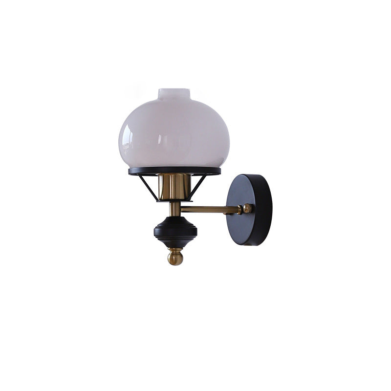 French Geometric Circle Glass Iron Sconce
