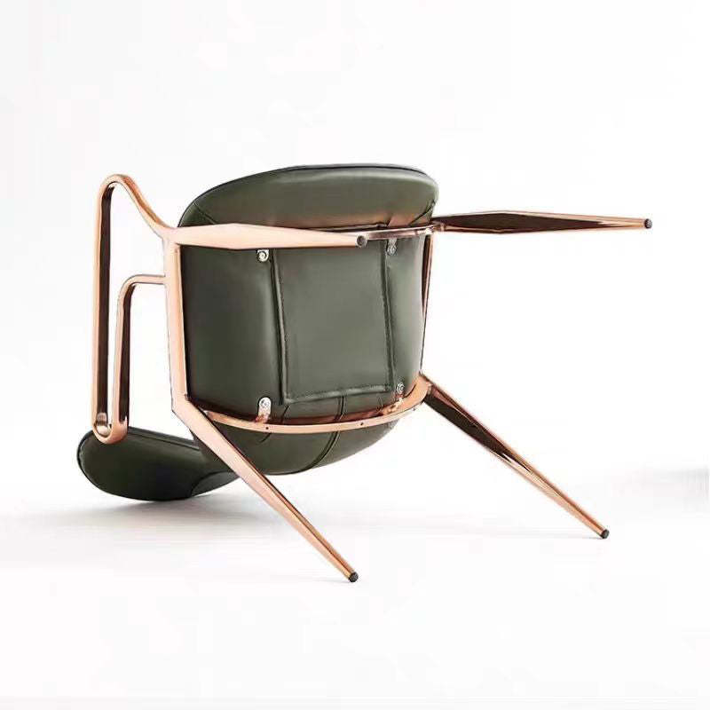 Contemporary Leather Carbon Steel Dining Chair