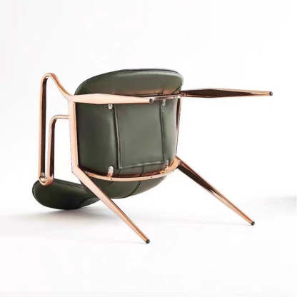 Contemporary Leather Carbon Steel Dining Chair