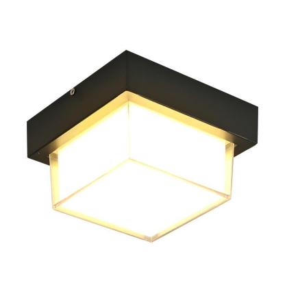 Die-Cast Aluminum Square Outdoor LED Flush Ceiling Light