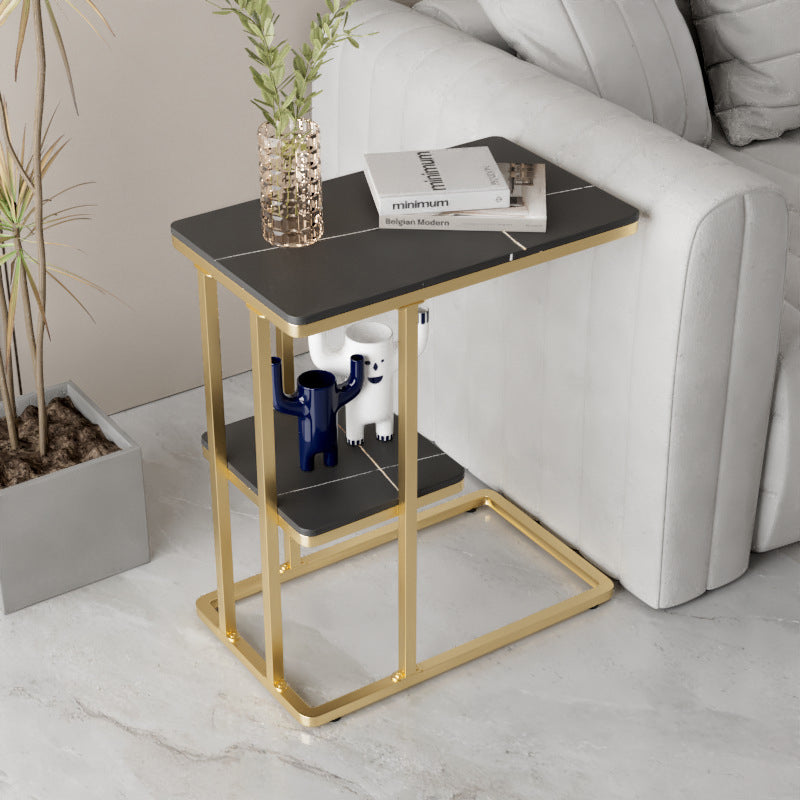 Nordic Rock Slab Metal End Table