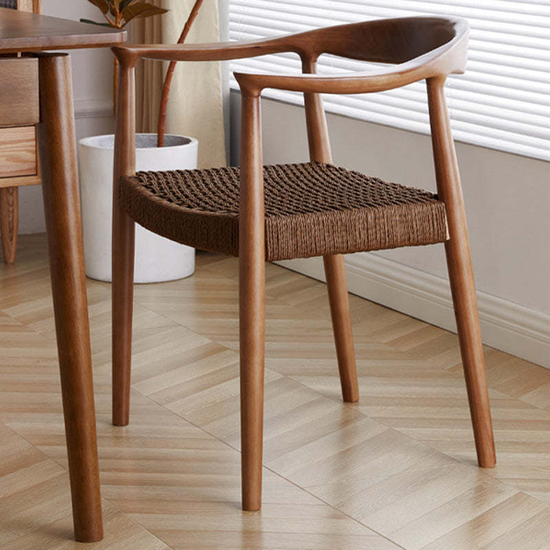 Vintage Braided Rope Wood Dining Chair