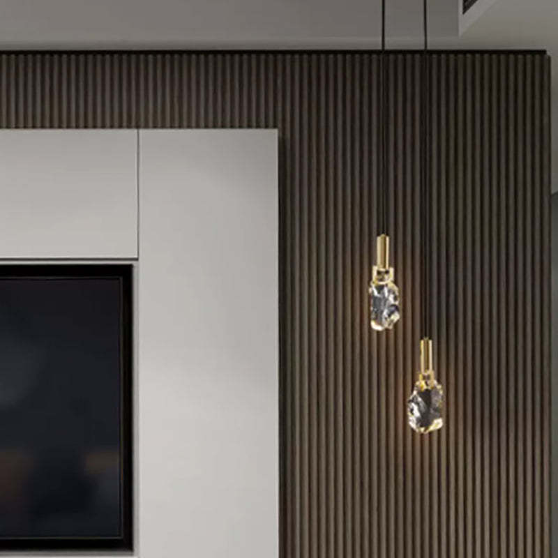 Modern Luxe Copper Crystal Stone Pendant