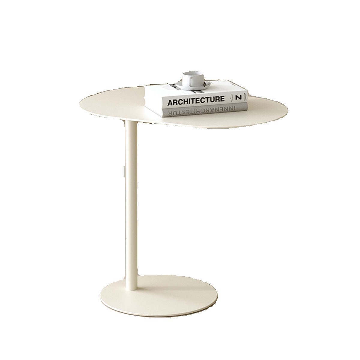 Minimalist Geometric Round Iron End Table