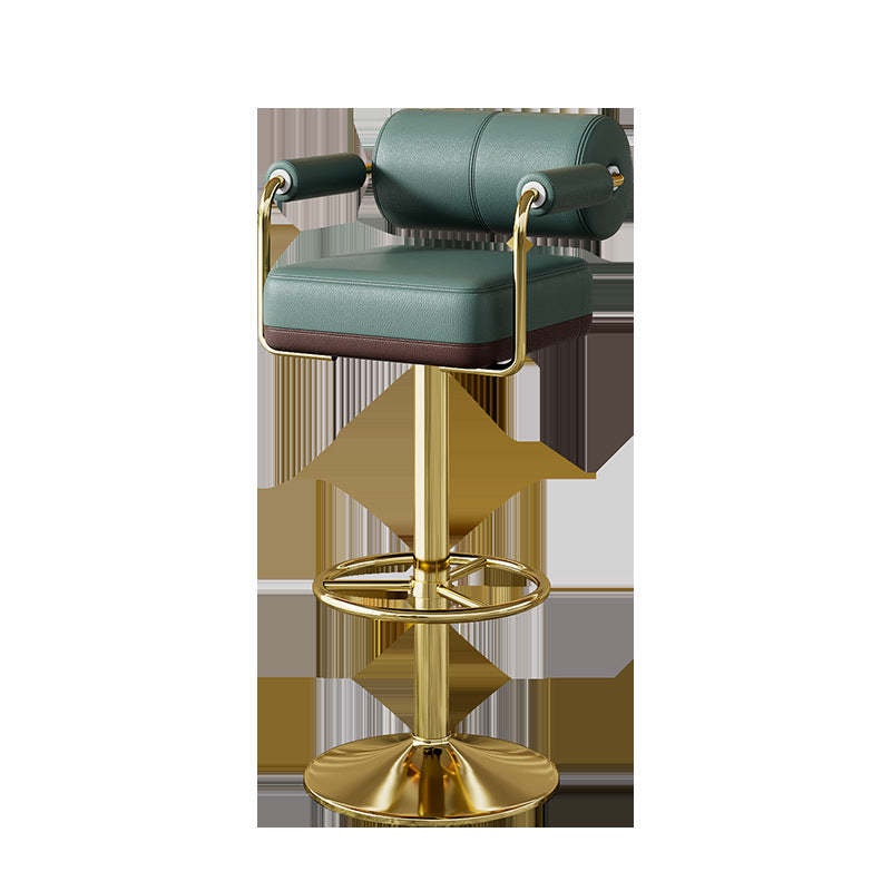 Minimalist Leather Cylinder Bar Stool