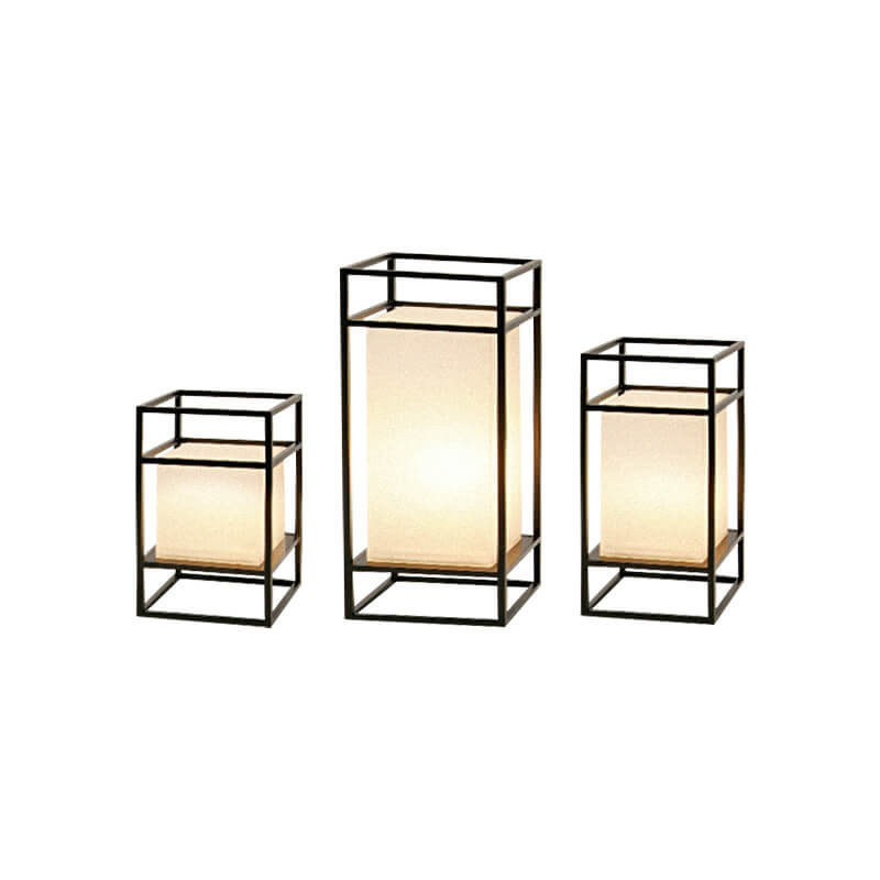 Japanese Tatami Rectangular Iron Fabric Floor Lamp