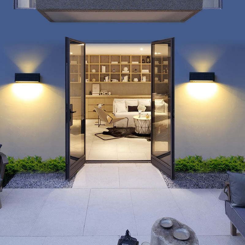 Outdoor Solar Rectangular Slant LED Patio Wall Sconce