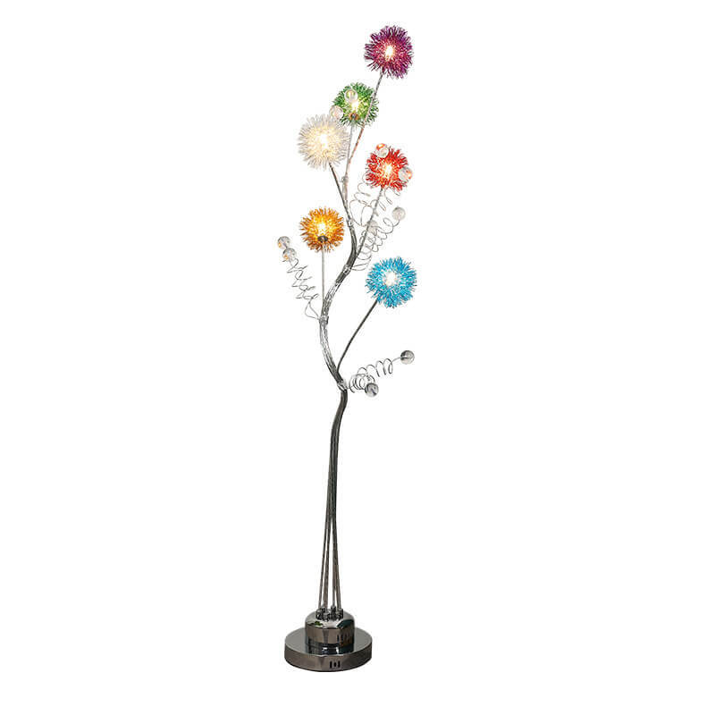 Aluminum Weaving Balls Tree Branch Rustic 6-Light Floor Lamp
