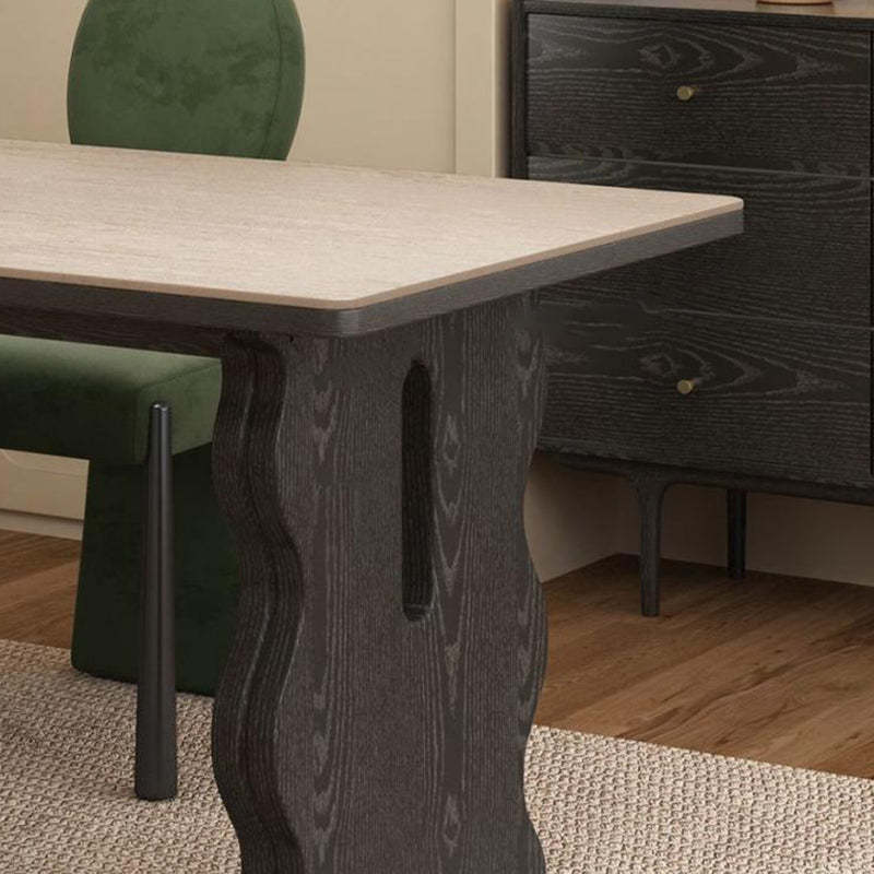 Retro Wave Wood Slate Dining Table