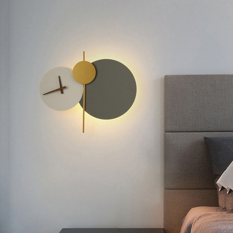 Minimalist Iron Acrylic LED Clock Sconce