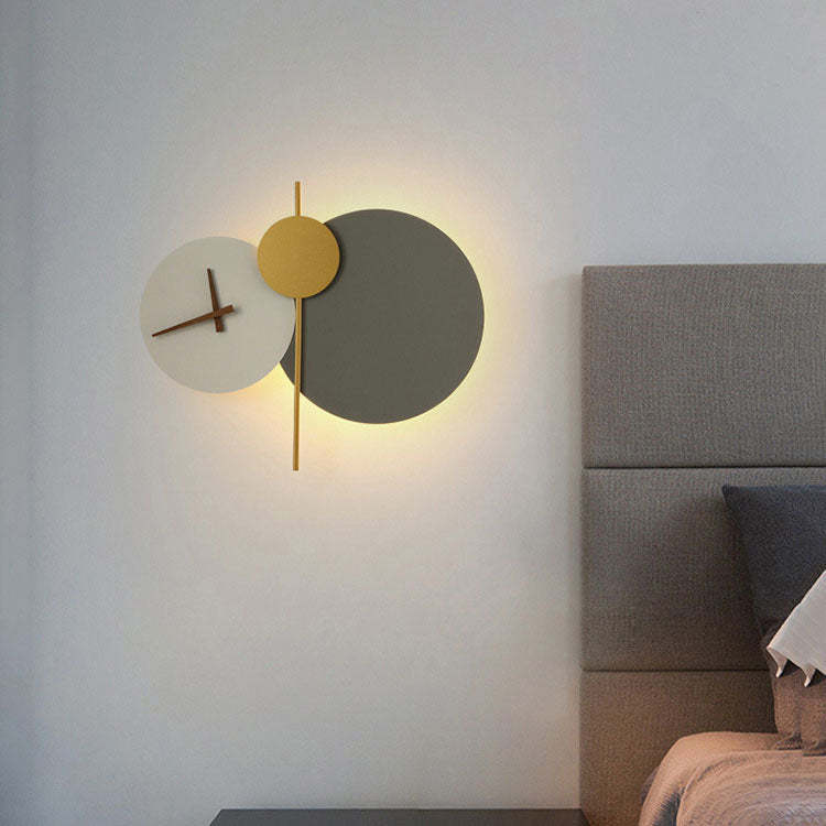Minimalist Iron Acrylic LED Clock Sconce