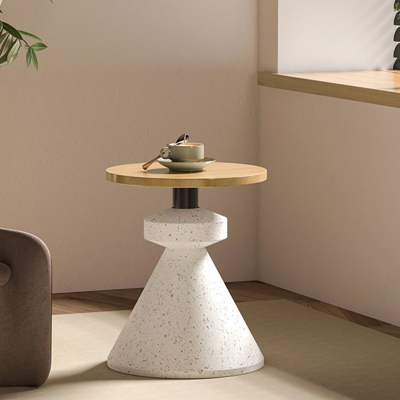 Minimalist Tapered Wood Marble Coffee Table