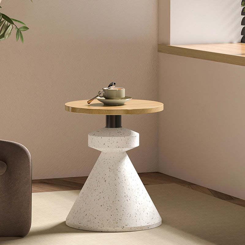 Minimalist Tapered Wood Marble Coffee Table