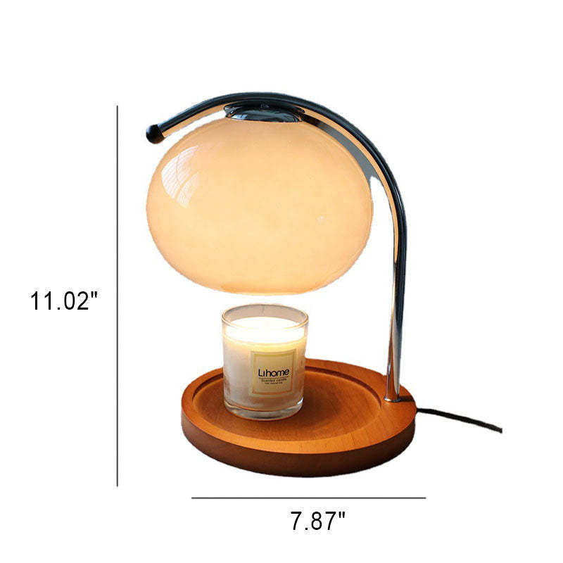 Vintage Glass Dome Solid Wood Melting Wax Table Lamp