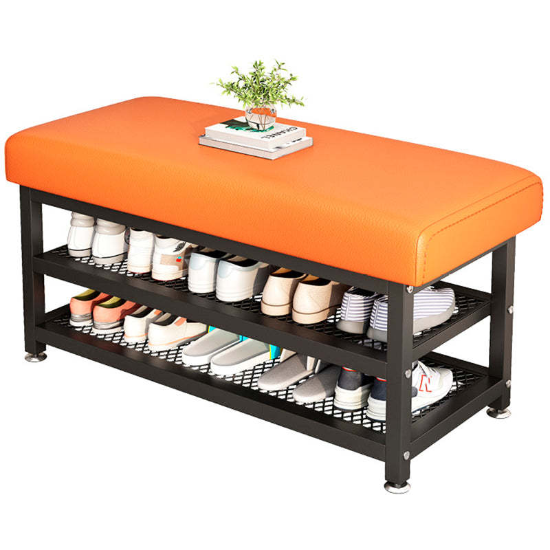 Modern Tech Fabric Steel 2-Shelf Shoe Storage — Gray / Black