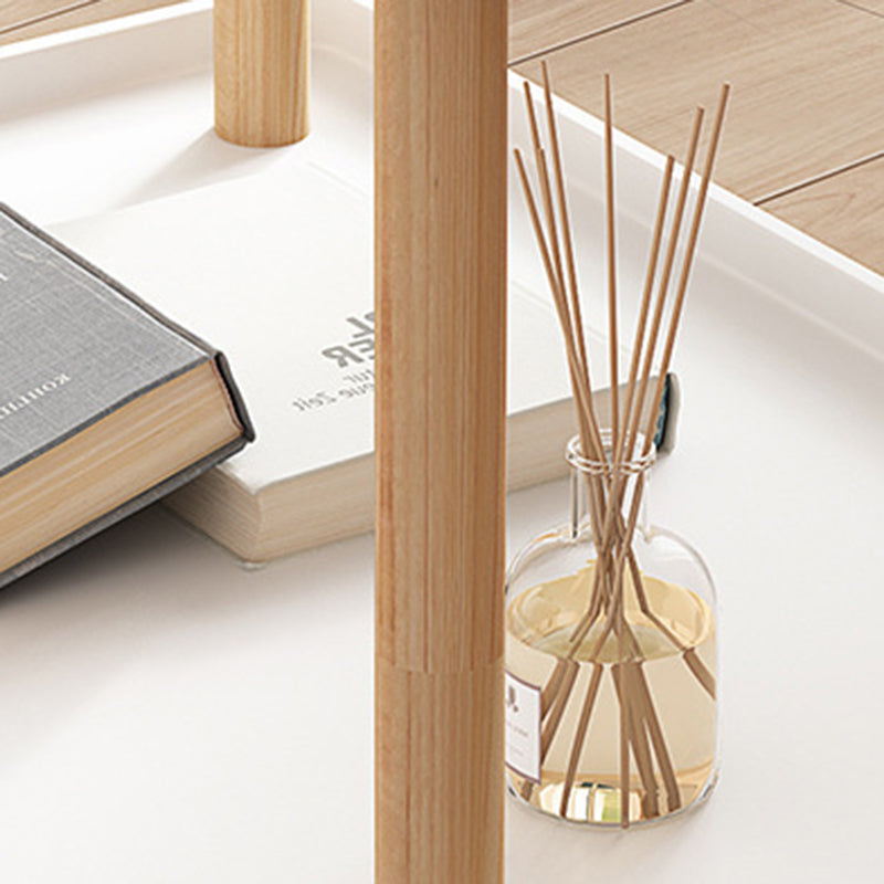 Minimalist Wood Metal Square Coffee Table 2-Shelf