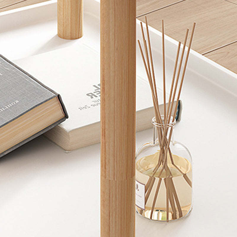 Minimalist Wood Metal Square Coffee Table 2-Shelf