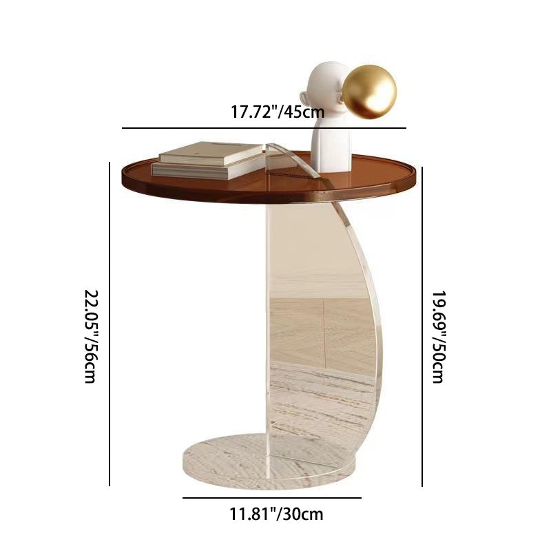 Minimalist Semicircular Plastic Coffee Table
