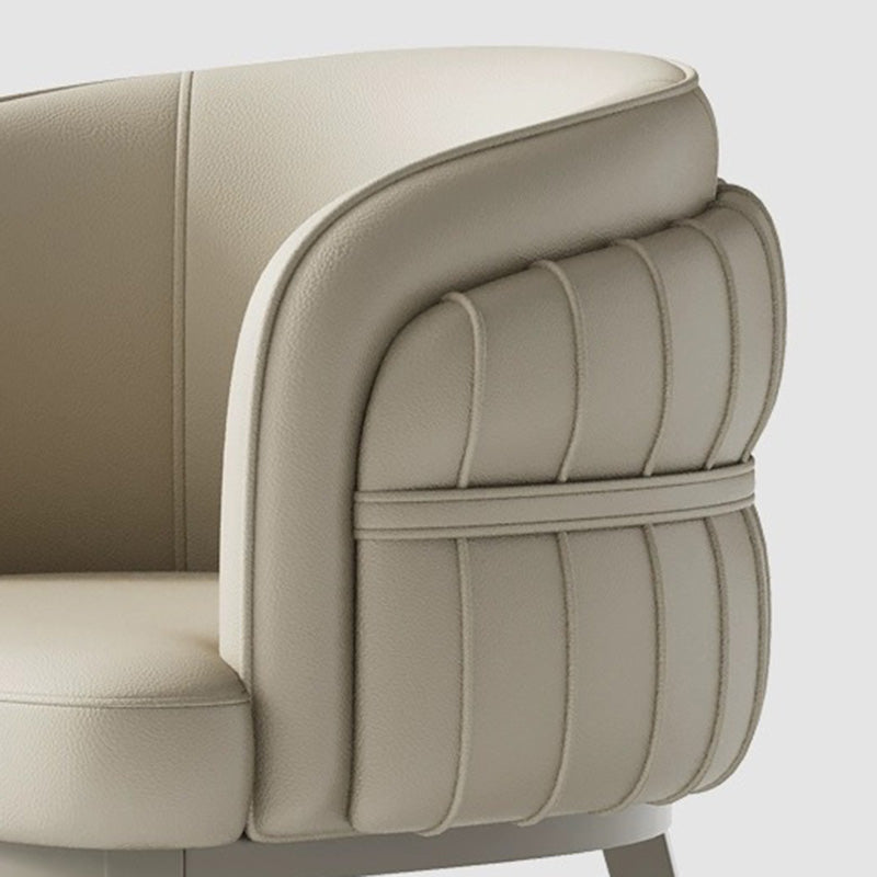Curved PU Leather Steel Dining Chair