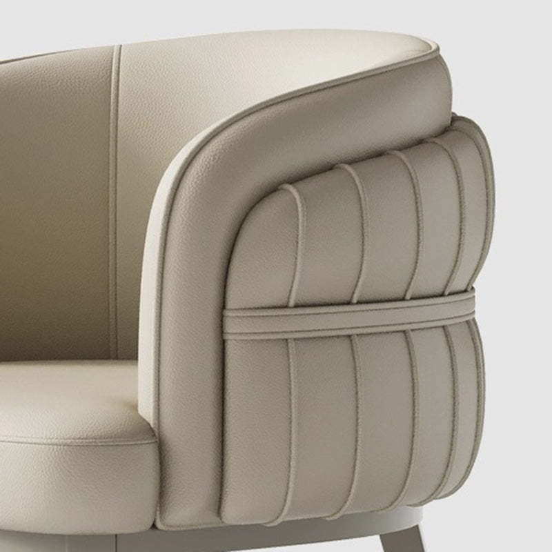 Curved PU Leather Steel Dining Chair