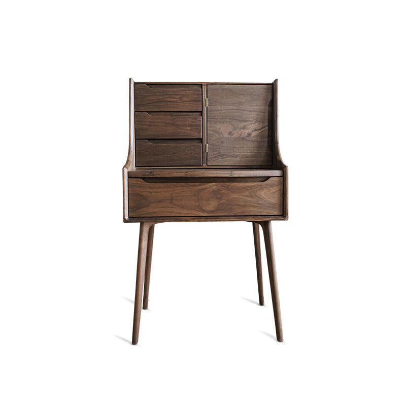 Chinese Wood 5-Drawer Nightstand