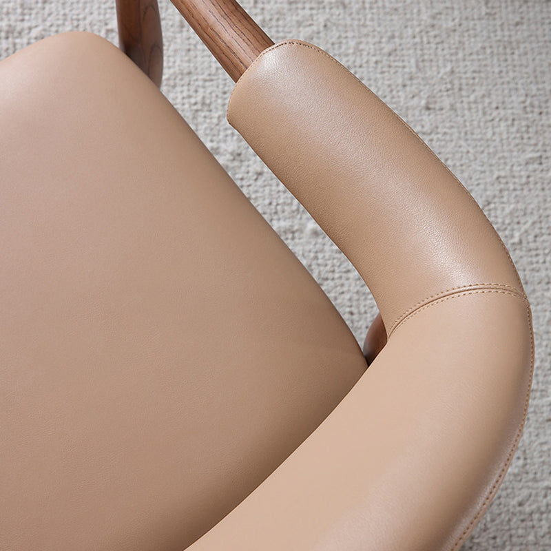 Contemporary Wood Leather Armchair