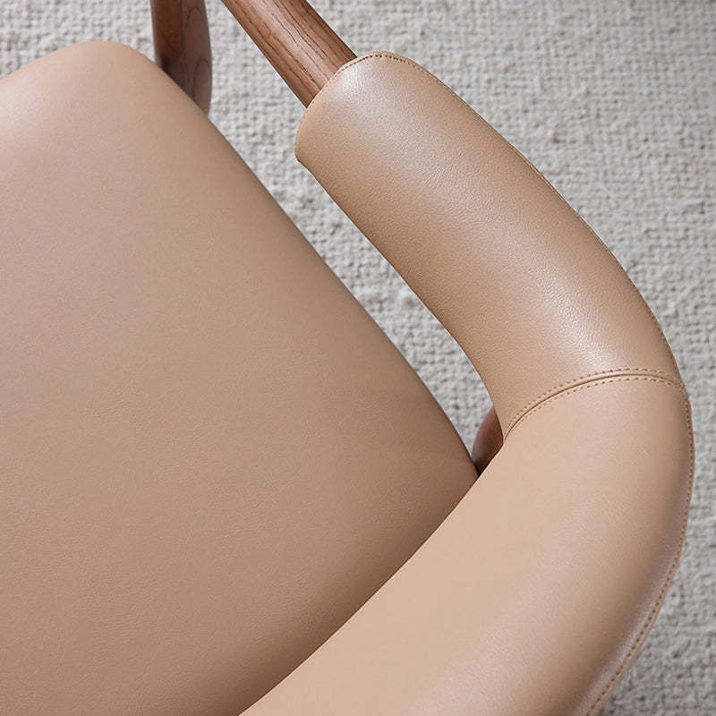 Contemporary Wood Leather Armchair