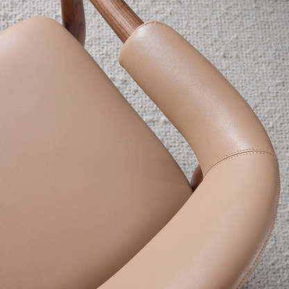 Contemporary Wood Leather Armchair