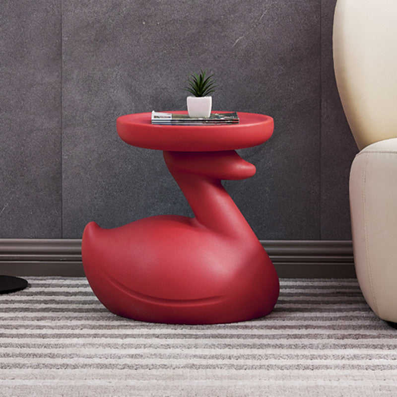 Contemporary Swan-Base Plastic Tray End Table
