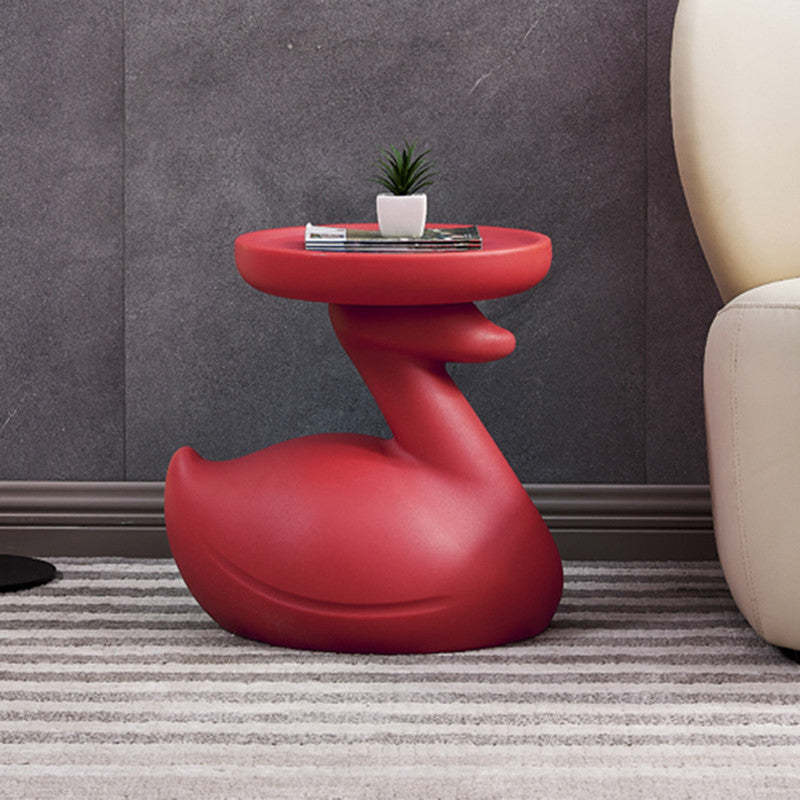 Contemporary Swan-Base Plastic Tray End Table
