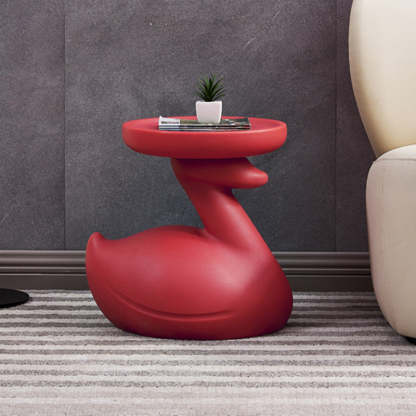 Contemporary Swan-Base Plastic Tray End Table