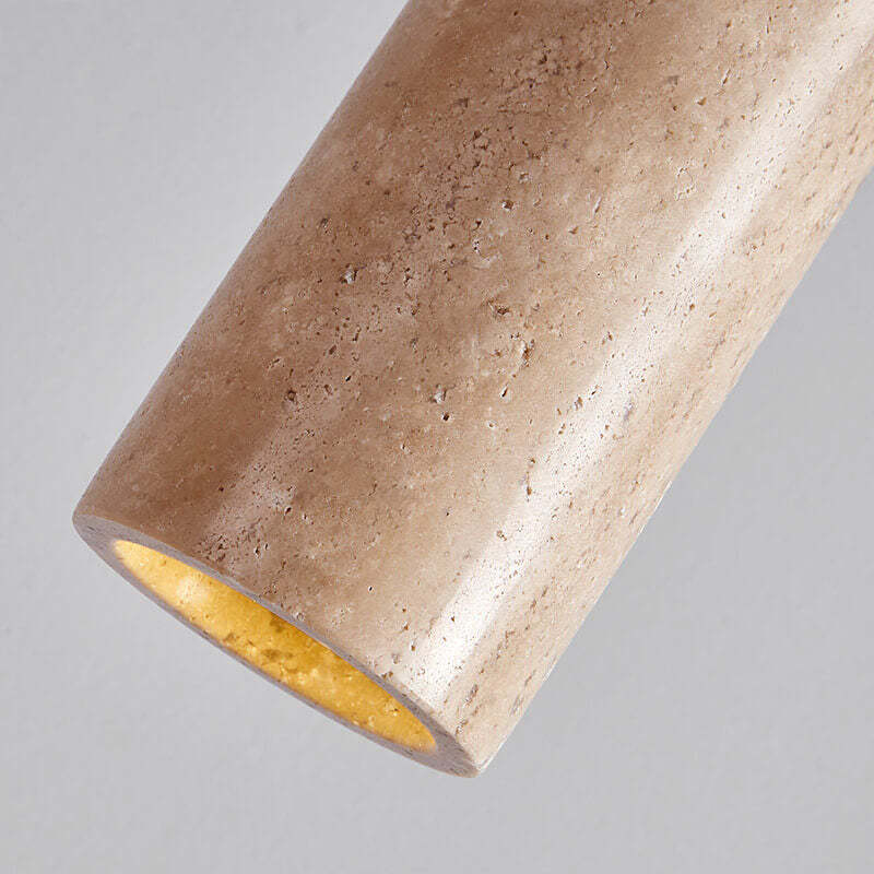 Japanese Wabi-Sabi Solid Wood Stone Island Chandelier