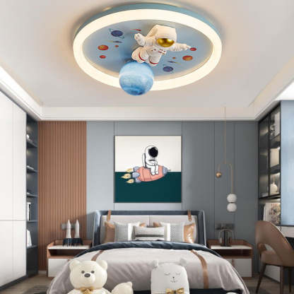 Cartoon Space Astronaut Resin LED Flush Mount Light