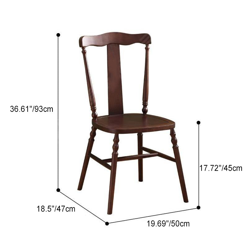 Vintage Cushion Solid Wood Rattan Dining Chair — Ash Wood - Black + Wood Seat