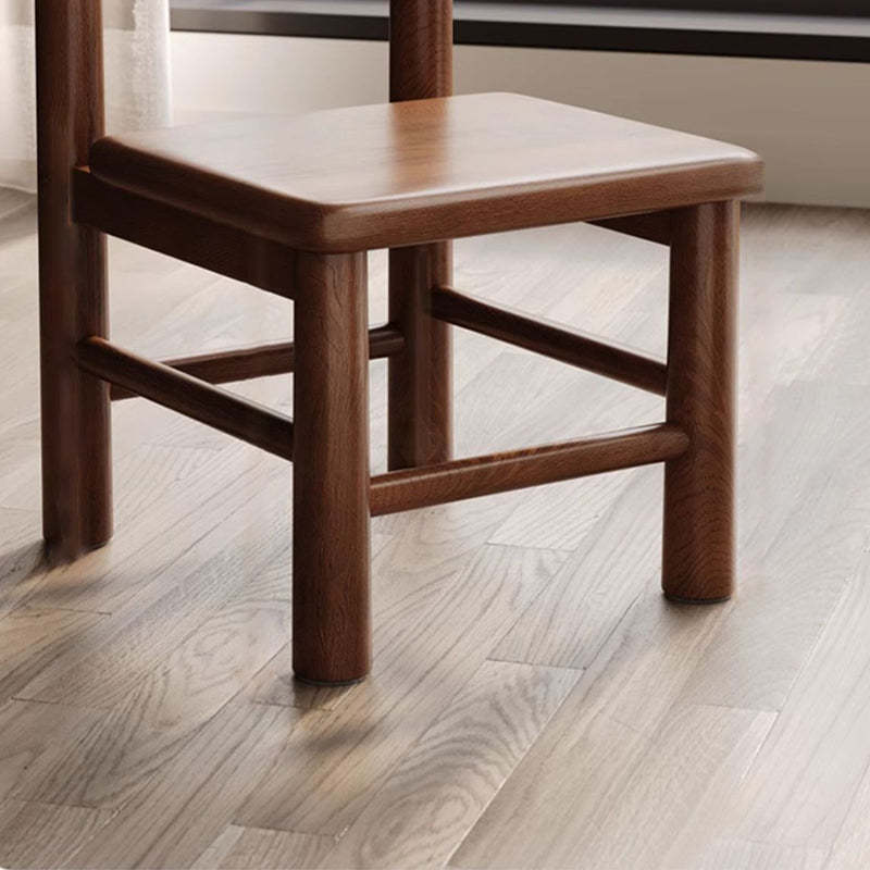 Minimalist Square Leather Solid Wood Chair