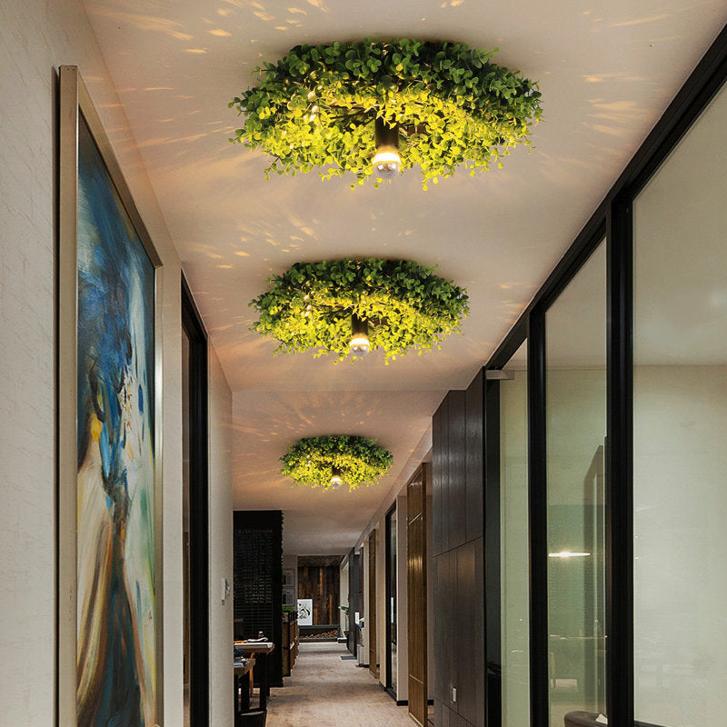Green Plant Flush Mount Light
