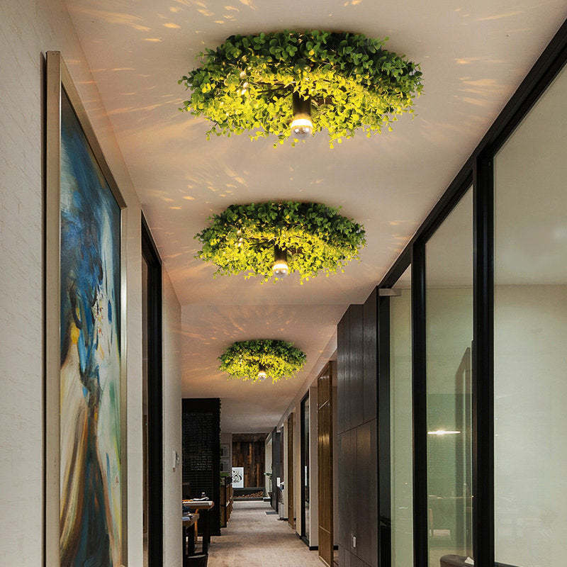Green Plant Flush Mount Light