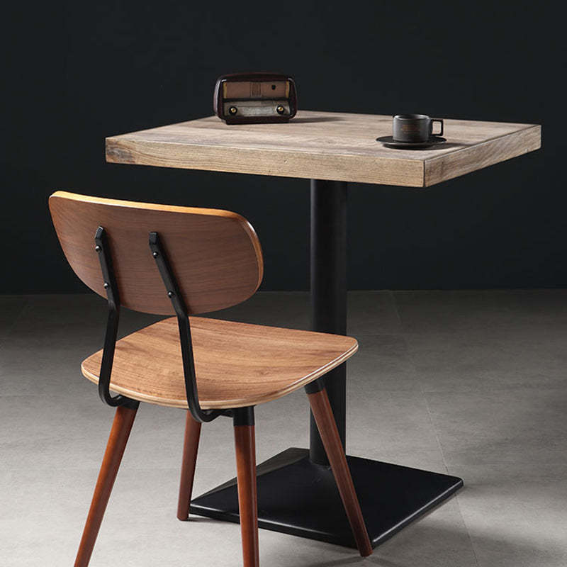 Scandinavian Square Wood Iron Chair