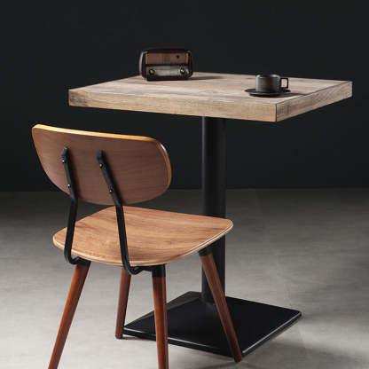 Scandinavian Square Wood Iron Chair